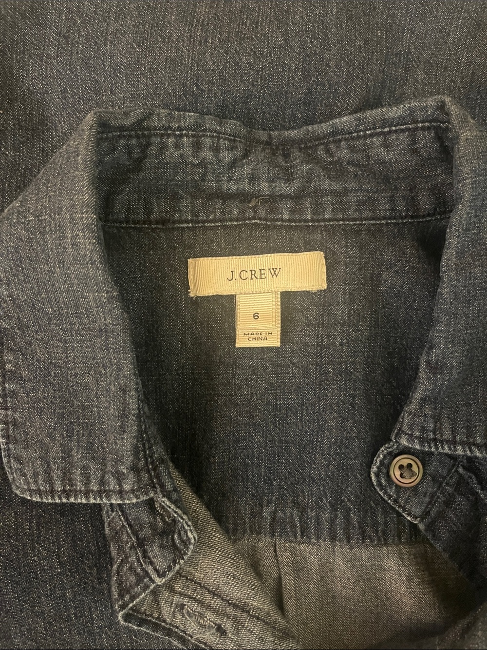 J. Crew Dark Blue Denim Button-Down Shirt - Picture 6 of 7